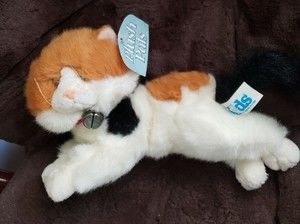 Vintage Kids Of America Cat Plush Bell Collar Realistic Stuffed Animal Toy Kitty